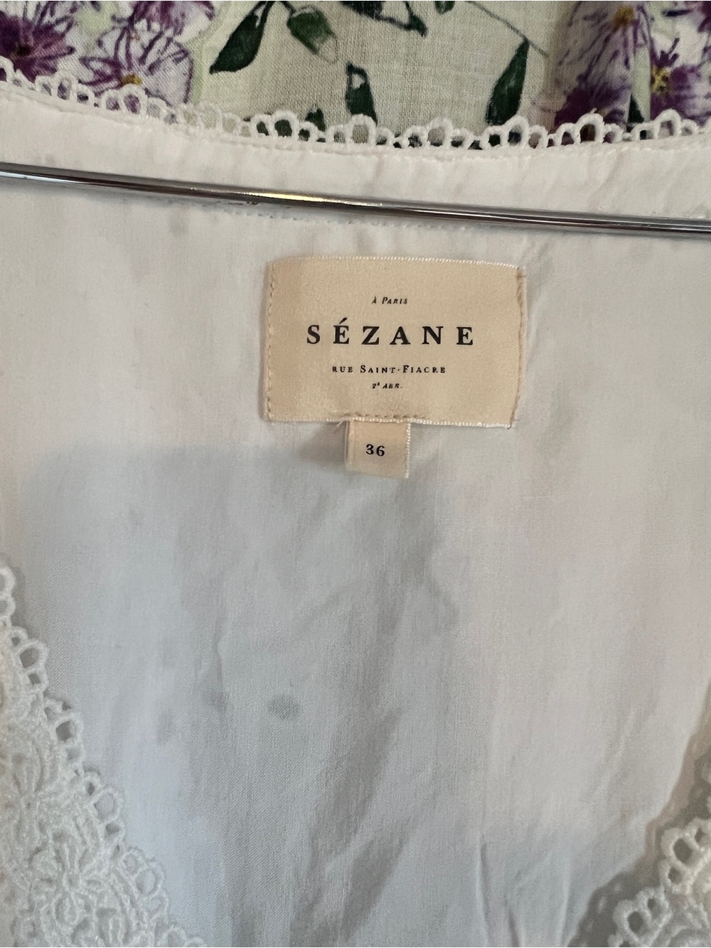 Sezane Isidore FR 36 US 4 white midi eyelet dress - Picture 3 of 9